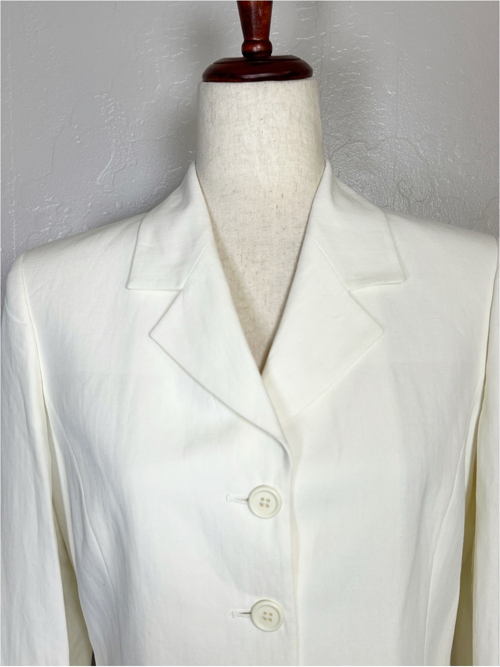 CASUAL CORNER Women’s Size 6 White Linen Blend Vintage Blazer Jacket - Picture 4 of 12